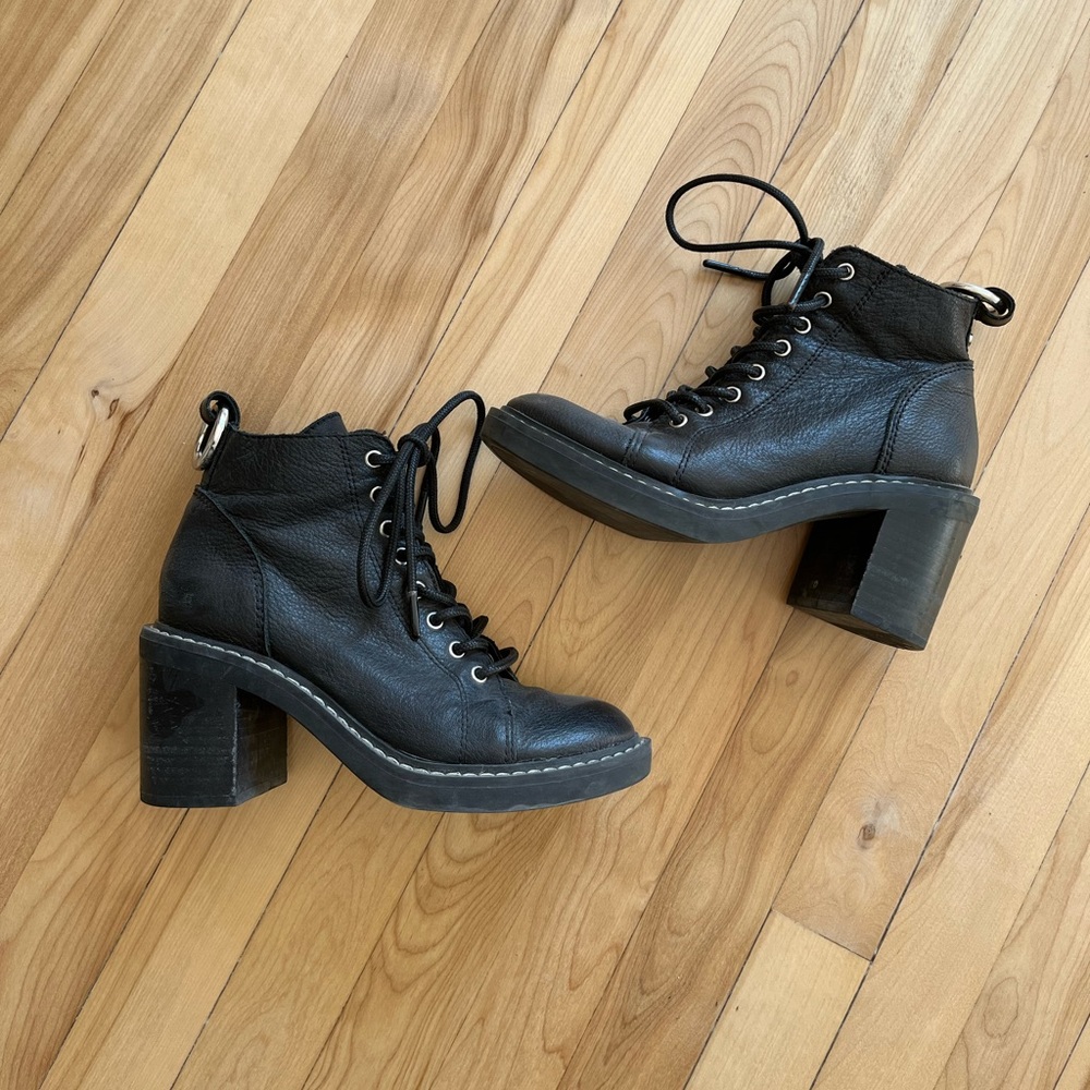 Dolce Vita leather block heel lace-up ankle boots